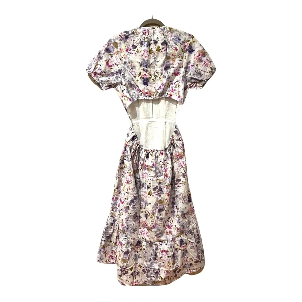 Flora Obscura X J. Crew Side Cutout Dress in Kaleidoscope Floral (8) - Picture 6 of 15